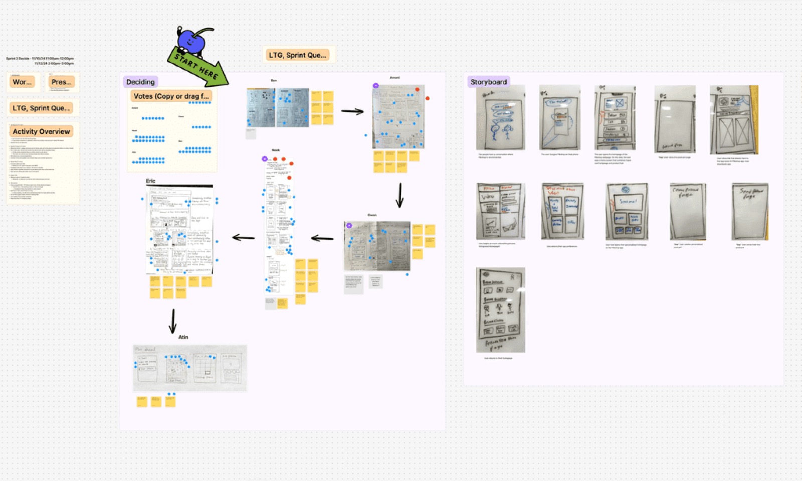 Sketches and ideation notes