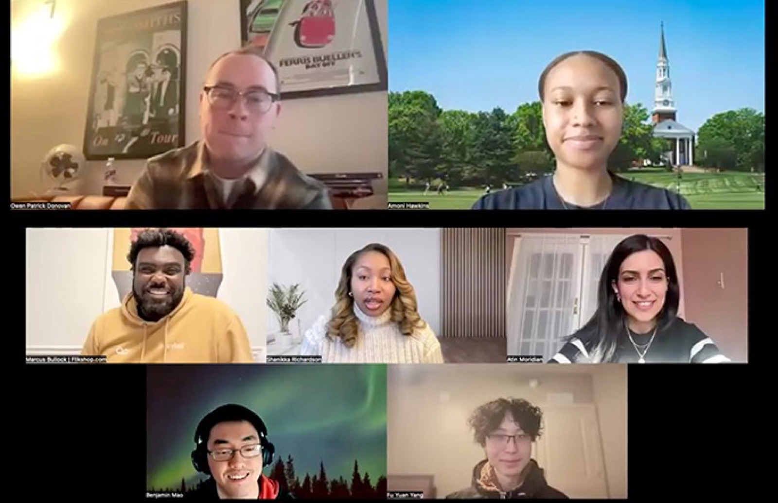 Flikshop team meeting on video call