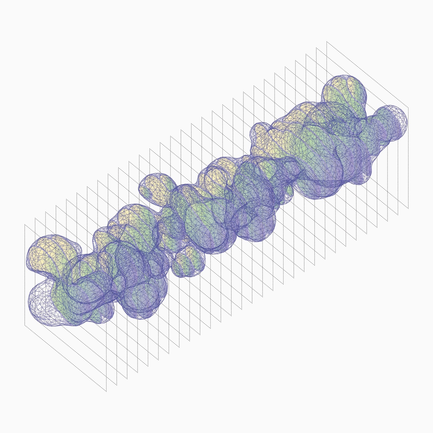 Final Sound Topographies 3D wireframe form