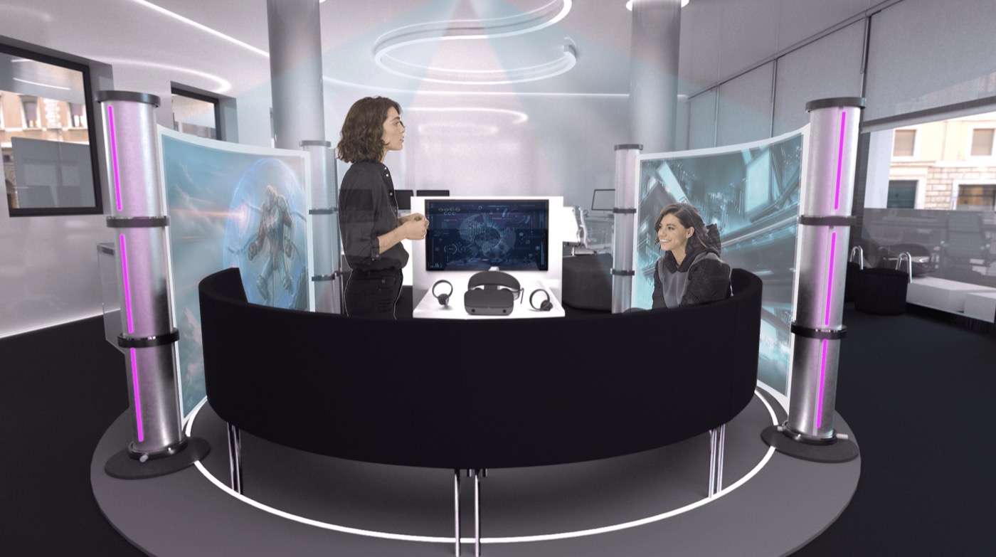 Virtual.B VR meeting pod rendering